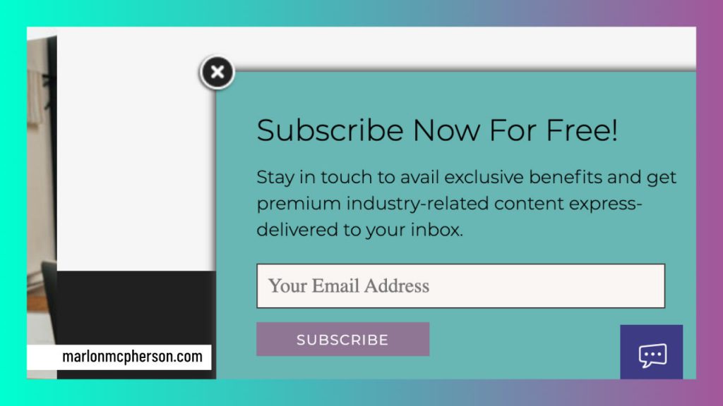 email subscription opt in form